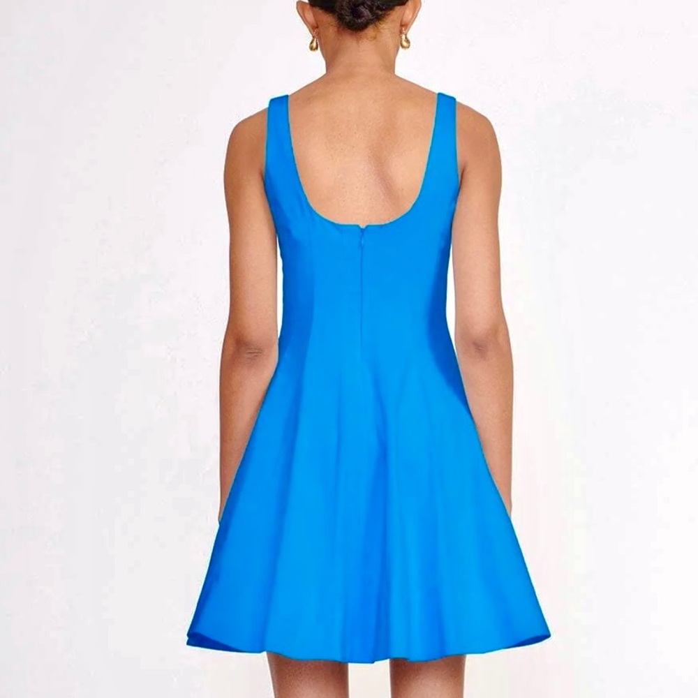 NWT Staud Wells Mini Dress Island Blue - Picture 5 of 16